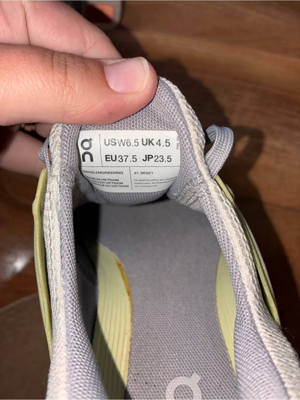 On Running Women's Light Gray, Pale Yellow & Coral Cloud Athletic Shoes